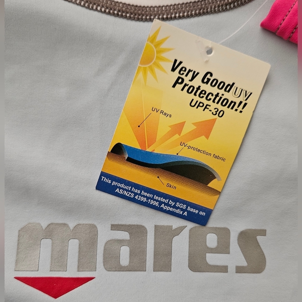 Mares Trilastic Rash Guard UV Protection Shirt Long Sleeve Pink lBlue size 14 - Picture 11 of 12